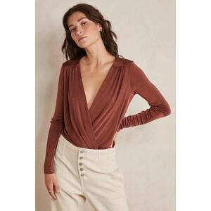 Free People Turnt Thong Bodysuit in Mesa Brown Size Medium Gently Used Boho Fall